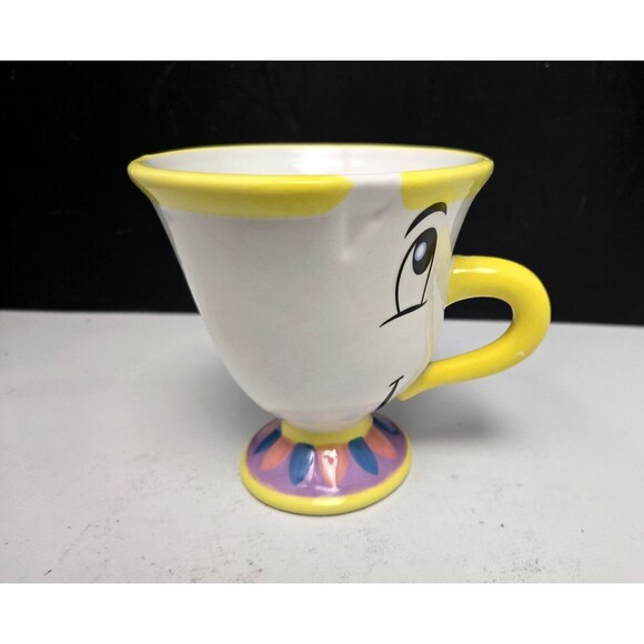 Disney Beauty and the Beast Chip Mug Footed Ceramic Pedestal Figural Tea Cup - Picture 2 of 13